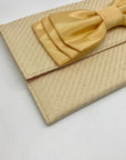 Leslie Dasch Beige Cabana Clutch Straw Bag