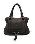 Chloé Gray Calf Leather Marcie Small Double Carry Satchel Bag