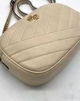 Tory Burch Cream Quilted Leather Crossbody Bag