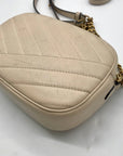 Tory Burch Cream Quilted Leather Crossbody Bag