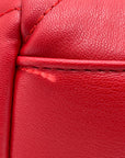 Badgley Mischka Red Faux Leather Convertible Crossbody