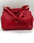 Badgley Mischka Red Faux Leather Convertible Crossbody
