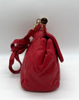 Badgley Mischka Red Faux Leather Convertible Crossbody