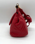 Badgley Mischka Red Faux Leather Convertible Crossbody