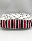 Brighton Red & White Canvas Love Scroll Crossbody Bag