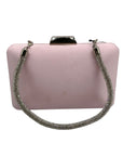 I.N.C International Concepts Pink Dogwood Satin Crystal Frame Clutch