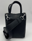 Lands End Black Pebbled Leather Tote Bag