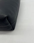 Lands End Black Pebbled Leather Tote Bag
