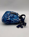 Coach Blue Fabric Poppy Shoulder Bag