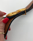 Ferragamo Black Leather Belt