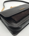 Michael Kors Chocolate Suede & Leather Claire Shoulder Bag
