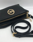 Michael Kors Black Pebbled Leather Fulton Crossbody