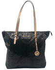 Michael Kors Black Snake Embossed Leather Shoulder Bag