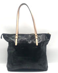 Michael Kors Black Snake Embossed Leather Shoulder Bag