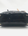 Michael Kors Black Snake Embossed Leather Shoulder Bag