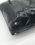 Michael Kors Black Snake Embossed Leather Shoulder Bag