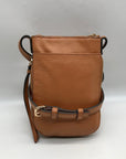 Vince Camuto Brown Pebbled Leather Kenzy Crossbody Bag