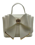 Like Dreams White Leather Bowtie Crossbody Bag