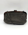 I.N.C. International Concepts Patsy Pewter Diamond Mesh Frame Clutch- NWT