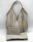 Donna Karan Gray Large Laser-Cut Shoulder Bag