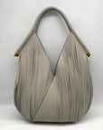Donna Karan Gray Large Laser-Cut Shoulder Bag