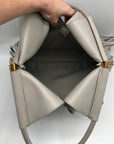 Donna Karan Gray Large Laser-Cut Shoulder Bag