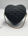 Guess Black Quilted Kori Heart Bag