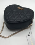 Guess Black Quilted Kori Heart Bag