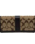 Coach Brown Canvas And Leather Monogram Trifold Wallet