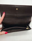 Coach Brown Canvas And Leather Monogram Trifold Wallet