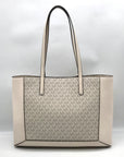 Michael Kors Vanilla & Cream Coated Canvas Sallie East West Large Tote Bag