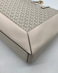 Michael Kors Vanilla & Cream Coated Canvas Sallie East West Large Tote Bag