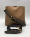 Coach Tan Pebbled Leather Charlie Bucket Bag