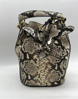 Michael Kors Snake-Embossed Leather Drawstring Bucket Bag