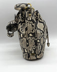 Michael Kors Snake-Embossed Leather Drawstring Bucket Bag