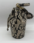 Michael Kors Snake-Embossed Leather Drawstring Bucket Bag