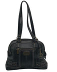 Born Concept Black Faux Leather Vintage Shoulder Bag