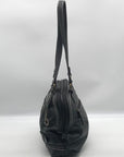 Born Concept Black Faux Leather Vintage Shoulder Bag