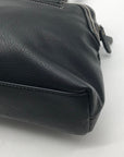 Born Concept Black Faux Leather Vintage Shoulder Bag