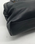 Born Concept Black Faux Leather Vintage Shoulder Bag