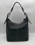 Dooney & Bourke Black Pebbled Grain Leather Hobo Shoulder Bag