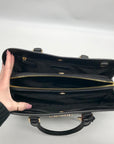 Michael Kors Black Saffiano Leather Middle Zip Savannah Convertible Tote