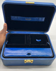 Scully & Scully royal blue Handmade Italian Leather Jewelry Box