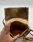 Patricia Nash Metallic Bronze Leather Crossbody