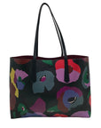 Kate Spade Black Leather Molly Floral Collage Tote Bag