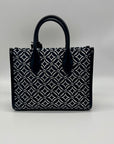 Michael Kors Black Small Mirella Metallic Logo Jacquard Crossbody Bag
