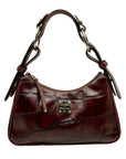 Dooney & Bourke Brown Croc Embossed Baguette Shoulder Bag
