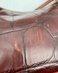 Dooney & Bourke Brown Croc Embossed Baguette Shoulder Bag