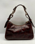 Dooney & Bourke Brown Croc Embossed Baguette Shoulder Bag