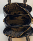 DKNY Black Leather Paige Crossbody Satchel